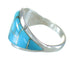Southwest Turquoise Inlay Sterling Silver Ring Size 5-1/2 AX87937