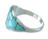 Turquoise Inlay Southwest Sterling Silver Jewelry Ring Size 4-1/2 AX87973