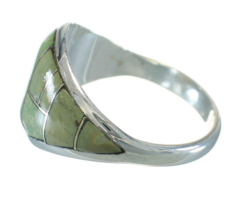 Turquoise Inlay Sterling Silver Ring Size 7-1/4 AX88501