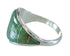 Southwestern Turquoise Inlay Silver Ring Size 6 AX88508