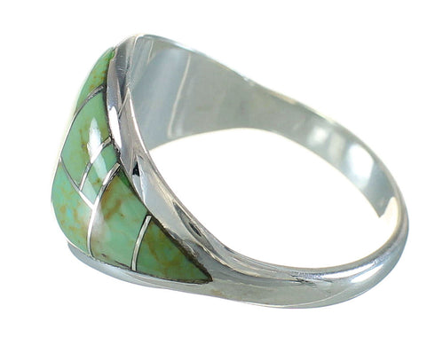 Turquoise Genuine Sterling Silver Southwest Ring Size 7 AX88513