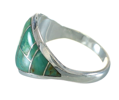 Southwest Silver Turquoise Ring Size 4-1/2 AX88527