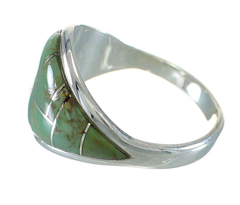 Turquoise Silver Jewelry Southwestern Ring Size 7-1/2 AX88550