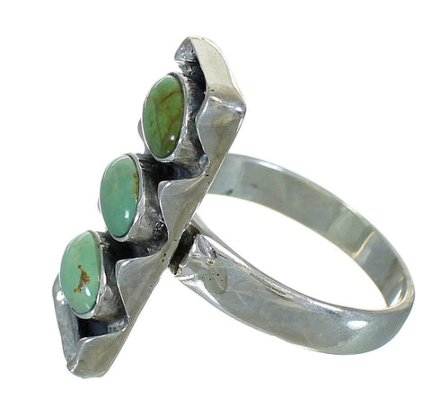 Southwestern Silver And Turquoise Ring Size 8-1/2 FX90359