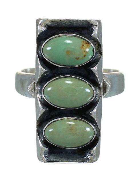 Southwestern Silver And Turquoise Ring Size 7-3/4 FX90372