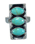 Southwest Silver And Turquoise Jewelry Ring Size 4-3/4 FX90392