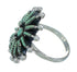 Sterling Silver Turquoise Needlepoint Ring Size 8 FX90403