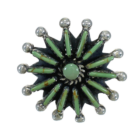 Turquoise Needlepoint Sterling Silver Ring Size 6 FX90404