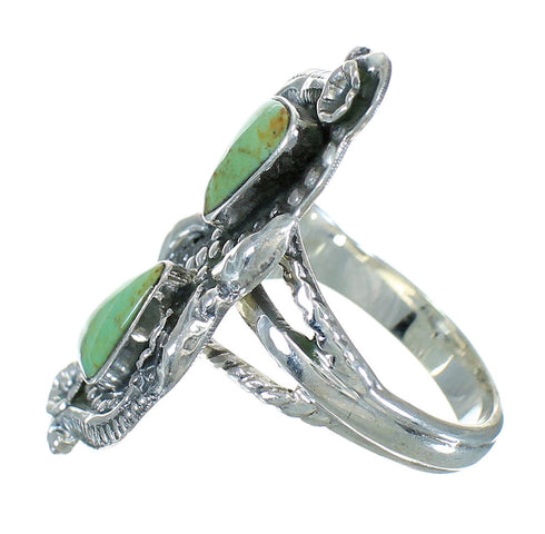 Authentic Sterling Silver Turquoise Southwest Jewelry Ring Size 6-1/4 FX90638