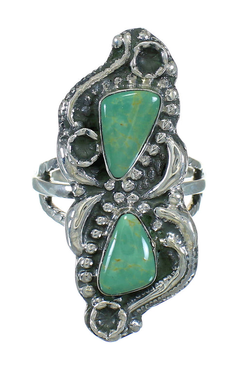 Genuine Sterling Silver Turquoise Jewelry Ring Size 5 FX90711