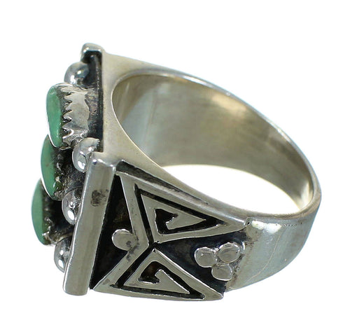 Authentic Sterling Silver Turquoise Needlepoint Water Wave Ring Size 8-1/4 FX90425