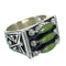 Genuine Sterling Silver Turquoise Needlepoint Water Wave Ring Size 5-3/4 FX90516