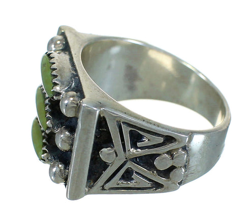 Genuine Sterling Silver Turquoise Needlepoint Water Wave Ring Size 5-3/4 FX90516