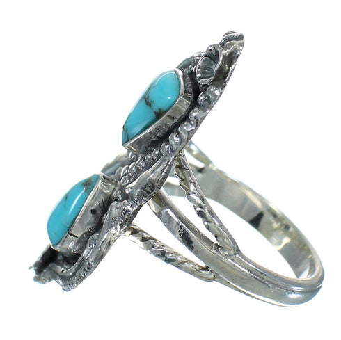 Turquoise Authentic Sterling Silver Ring Size 6-1/2 AX89263
