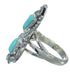 Silver Southwestern Turquoise Ring Size 7-1/2 AX89271