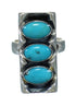 Southwest Genuine Sterling Silver Turquoise Ring Size 7-1/4 AX89278
