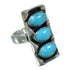 Turquoise Authentic Sterling Silver Jewelry Southwest Ring Size 7-1/4 AX89286