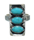 Turquoise Jewelry Southwest Sterling Silver Ring Size 5-1/4 AX89292
