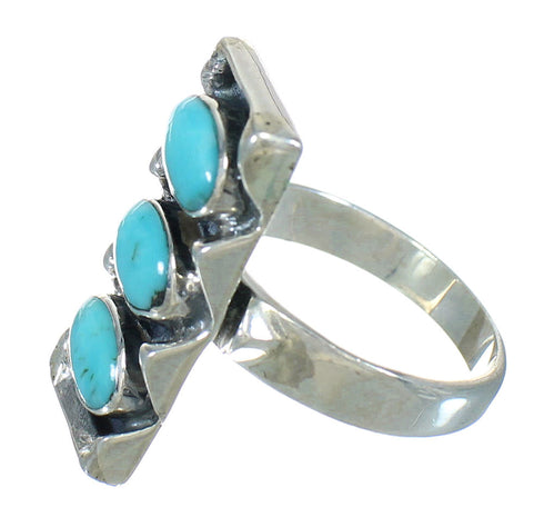 Turquoise Jewelry Southwest Sterling Silver Ring Size 5-1/4 AX89292