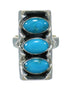 Turquoise Jewelry Southwestern Genuine Sterling Silver Ring Size 4-3/4 AX89294
