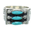 Silver Turquoise Water Wave Needlepoint Southwestern Ring Size 8-1/4 AX89305