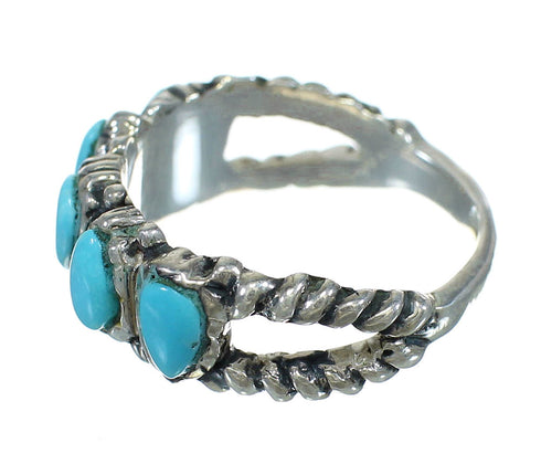 Turquoise Southwestern Jewelry Sterling Silver Ring Size 7-1/2 AX89322