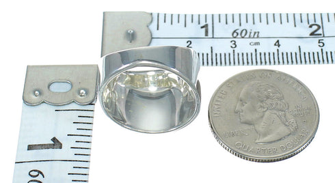Southwestern Jet And Genuine Sterling Silver Ring Size 6-3/4 YX92301