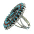 Genuine Sterling Silver Turquoise And Coral Needlepoint Ring Size 5-3/4 FX91965