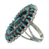 Authentic Sterling Silver Turquoise And Coral Needlepoint Ring Size 5-1/4 FX91964