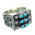 Genuine Sterling Silver Turquoise And Coral Needlepoint Ring Size 5-3/4 FX91978