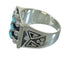 Sterling Silver Turquoise And Coral Needlepoint Ring Size 8-1/4 FX91984