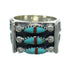 Turquoise And Coral Needlepoint Sterling Silver Ring Size 4-3/4 FX91987
