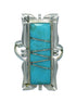 Turquoise Silver Southwest Ring Size 8-3/4 AX92036