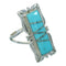 Turquoise Inlay Silver Southwest Ring Size 6-3/4 AX92040