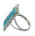 Southwest Turquoise Sterling Silver Ring Size 6-3/4 AX92044