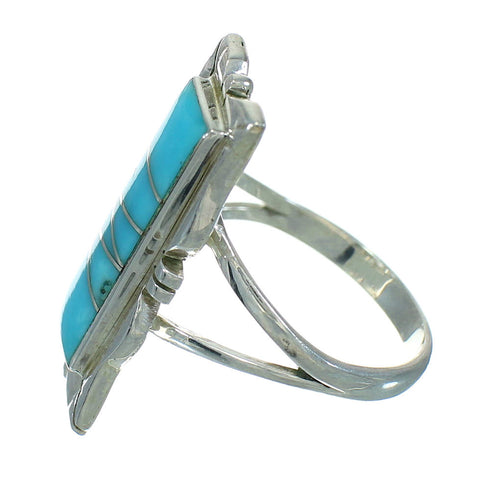 Sterling Silver Southwest Turquoise Ring Size 4-3/4 AX92047