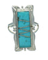 Silver Southwestern Turquoise Inlay Ring Size 6-1/4 AX92056