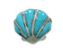 Turquoise Inlay Sterling Silver Seashell Ring Size 6 AX92061