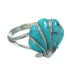 Turquoise Southwestern Sterling Silver Seashell Ring Size 5-1/2 AX92066