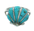 Turquoise Southwestern Sterling Silver Seashell Ring Size 5-1/2 AX92066