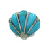 Turquoise Authentic Sterling Silver Seashell Jewelry Ring Size 4-1/2 AX92077