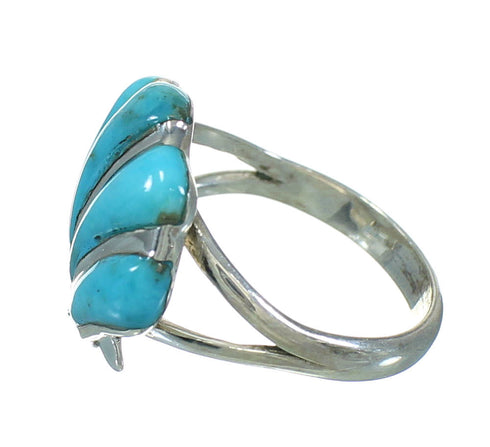 Turquoise Authentic Sterling Silver Seashell Jewelry Ring Size 4-1/2 AX92077