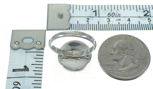 Silver Turquoise Inlay Southwest Jewelry Ring Size 8-1/2 AX92146