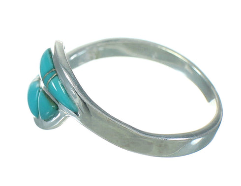 Turquoise Silver Southwestern Jewelry Ring Size 8-3/4 AX92227