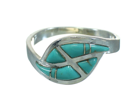 Turquoise Genuine Sterling Silver Jewelry Southwest Ring Size 8-3/4 AX92273