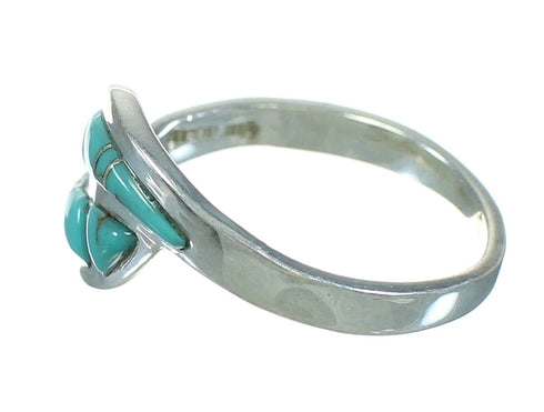 Turquoise Genuine Sterling Silver Southwest Ring Size 7-3/4 AX92272
