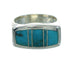 Silver Turquoise Inlay Ring Size 4-1/2 AX92159