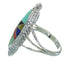 Multicolor Inlay And Sterling Silver Southwest Jewelry Ring Size 5 RX86812