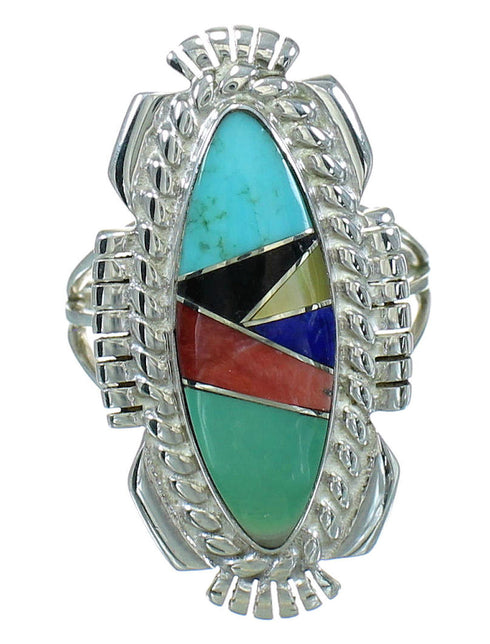 Multicolor Authentic Sterling Silver Jewelry Ring Size 7 RX86815