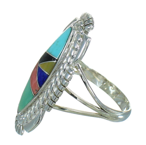 Multicolor Authentic Sterling Silver Jewelry Ring Size 7 RX86815